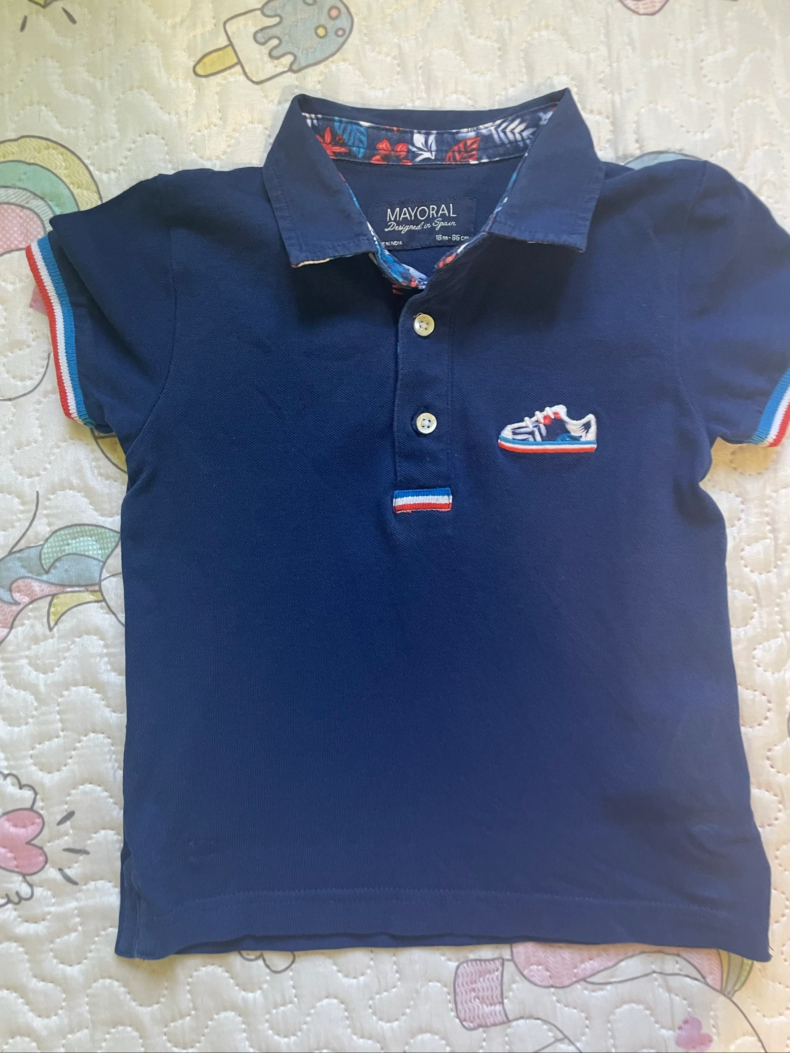 Polo shirt bleu marine brodé pour bébé garçon Mayoral 12-18 mois – photo 2